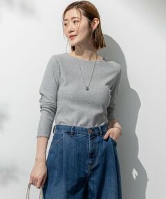 S size ONWARD(小さいサイズ) / エスサイズオンワード カットソー | 【SLOW/一部店舗限定】ラメリブジャージー ロングTシャツ