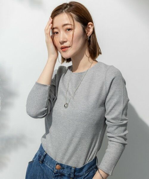 S size ONWARD(小さいサイズ) / エスサイズオンワード カットソー | 【SLOW/一部店舗限定】ラメリブジャージー ロングTシャツ | 詳細3