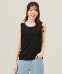 S size ONWARD(小さいサイズ) / エスサイズオンワード タンクトップ | 【洗える】チュールコンビラメ タンクトップ