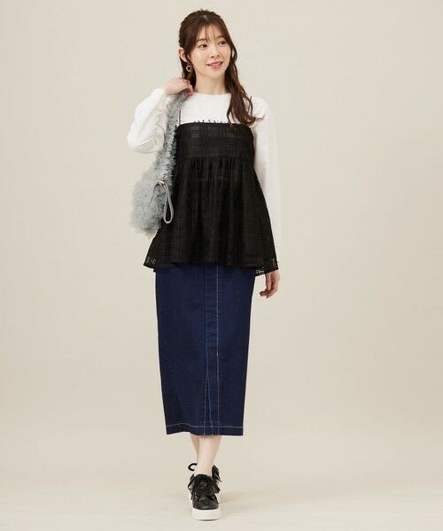 S size ONWARD(小さいサイズ) / エスサイズオンワード カットソー | 【洗える】2wayストレッチジョーゼットロゴ ロンT | 詳細1