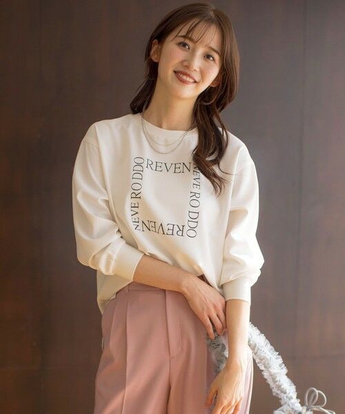 S size ONWARD(小さいサイズ) / エスサイズオンワード カットソー | 【洗える】2wayストレッチジョーゼットロゴ ロンT | 詳細6