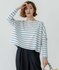 S size ONWARD(小さいサイズ) / エスサイズオンワード カットソー | 【洗える】Armor-lux スムース クロップド  ボーダー カットソー