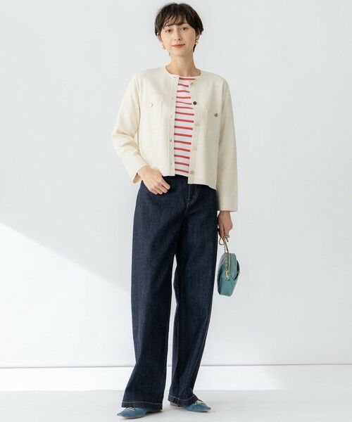 S size ONWARD(小さいサイズ) / エスサイズオンワード カットソー | 【洗える】Armor-lux スムース クロップド  ボーダー カットソー | 詳細7