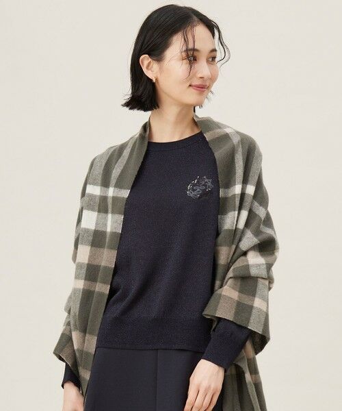 S size ONWARD(小さいサイズ)/エスサイズオンワード 【カタログ掲載・洗える】エンブレム ニット ネイビー 32 S size ONWARD(小さいサイズ)/エスサイズオンワード 【カタログ掲載・洗える】エンブレム ニット ネイビー 32