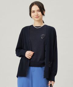 S size ONWARD(小さいサイズ) / エスサイズオンワード カーディガン・ボレロ | 【カタログ掲載・洗える】エンブレムニット カーディガン