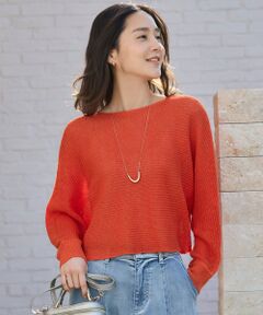 S size ONWARD(小さいサイズ) / エスサイズオンワード ニット・セーター | 【洗える】リネンミドルゲージドルマンスリーブ ニット