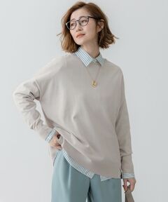 S size ONWARD(小さいサイズ) / エスサイズオンワード ニット・セーター | 【洗える】コットンポリエステルストレッチ オーバーサイズ ニット