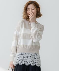 S size ONWARD(小さいサイズ) / エスサイズオンワード ニット・セーター | 【洗える】コットンポリエステルストレッチ ショート ニット