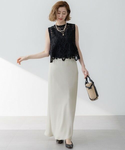 S size ONWARD(小さいサイズ) / エスサイズオンワード ベスト | 【洗える】エンブロイダリーレース ニットベスト | 詳細14