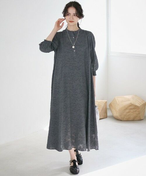 S size ONWARD(小さいサイズ) / エスサイズオンワード ロング・マキシ丈ワンピース | 【SLOW/一部店舗限定】コットンジャカード ワンピース | 詳細1