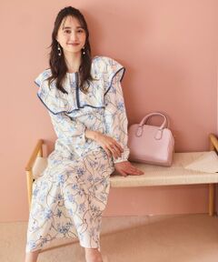 S size ONWARD(小さいサイズ) / エスサイズオンワード ロング・マキシ丈ワンピース | 【洗える】スカーフデザインプリント ワンピース