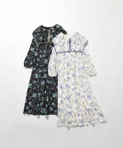 S size ONWARD(小さいサイズ) / エスサイズオンワード ロング・マキシ丈ワンピース | 【洗える】スカーフデザインプリント ワンピース | 詳細4