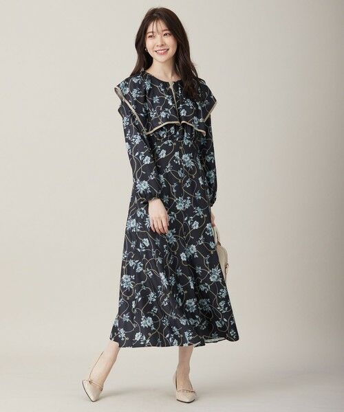 S size ONWARD(小さいサイズ) / エスサイズオンワード ロング・マキシ丈ワンピース | 【洗える】スカーフデザインプリント ワンピース | 詳細6