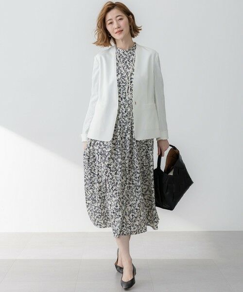 S size ONWARD(小さいサイズ) / エスサイズオンワード ロング・マキシ丈ワンピース | 【洗える】シャドーリーフプリント ワンピース | 詳細2