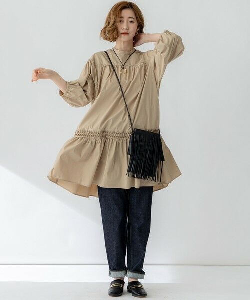 S size ONWARD(小さいサイズ) / エスサイズオンワード ドレス | 【洗える】コンパクトライトクロス ピンタック チュニックワンピース | 詳細3