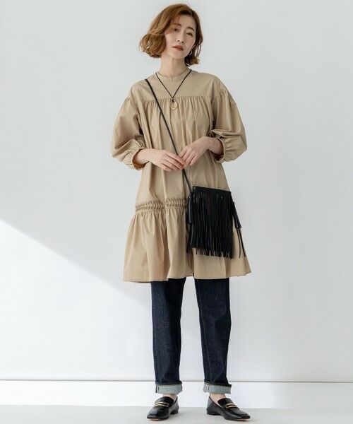 S size ONWARD(小さいサイズ) / エスサイズオンワード ドレス | 【洗える】コンパクトライトクロス ピンタック チュニックワンピース | 詳細4