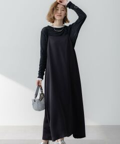 S size ONWARD(小さいサイズ) / エスサイズオンワード ロング・マキシ丈ワンピース | 【吸水速乾/防シワ/洗える】ジョーゼットサテン キャミソールワンピース