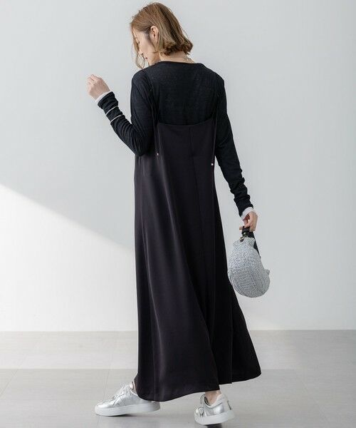 S size ONWARD(小さいサイズ) / エスサイズオンワード ロング・マキシ丈ワンピース | 【吸水速乾/防シワ/洗える】ジョーゼットサテン キャミソールワンピース | 詳細5