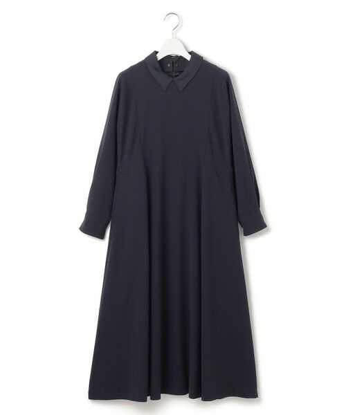 S size ONWARD(小さいサイズ) / エスサイズオンワード ロング・マキシ丈ワンピース | 【VERYコラボ】トリアセダブルジョーゼット つけ襟 ボウタイワンピース | 詳細8