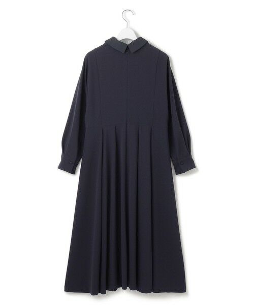 S size ONWARD(小さいサイズ) / エスサイズオンワード ロング・マキシ丈ワンピース | 【VERYコラボ】トリアセダブルジョーゼット つけ襟 ボウタイワンピース | 詳細9