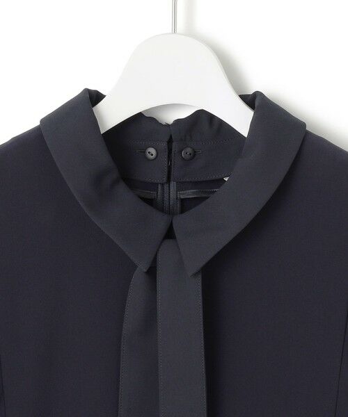 S size ONWARD(小さいサイズ) / エスサイズオンワード ロング・マキシ丈ワンピース | 【VERYコラボ】トリアセダブルジョーゼット つけ襟 ボウタイワンピース | 詳細12