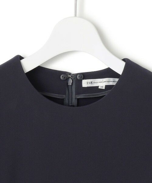 S size ONWARD(小さいサイズ) / エスサイズオンワード ロング・マキシ丈ワンピース | 【VERYコラボ】トリアセダブルジョーゼット つけ襟 ボウタイワンピース | 詳細15