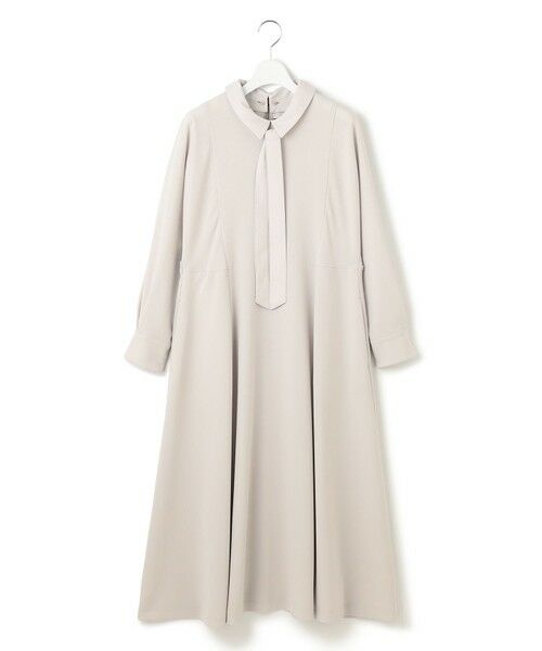 S size ONWARD(小さいサイズ) / エスサイズオンワード ロング・マキシ丈ワンピース | 【VERYコラボ】トリアセダブルジョーゼット つけ襟 ボウタイワンピース | 詳細23
