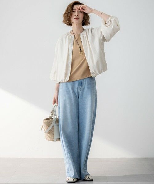 S size ONWARD(小さいサイズ) / エスサイズオンワード デニムパンツ | 【SLOW/一部店舗限定】LIGHT DENIM バレルワイド パンツ | 詳細28