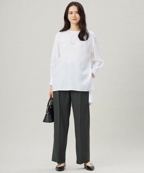 S size ONWARD(小さいサイズ) / エスサイズオンワード その他パンツ | 【セットアップ対応・接触冷感・洗える】リネンライクシンセティックワイドストレート パンツ | 詳細8