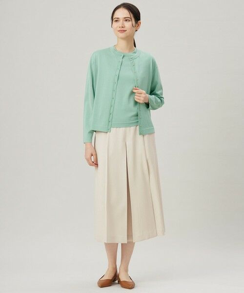 S size ONWARD(小さいサイズ) / エスサイズオンワード ショート・ハーフ・半端丈パンツ | 【セットアップ対応・接触冷感・洗える】リネンライクシンセティックキュロット パンツ | 詳細2
