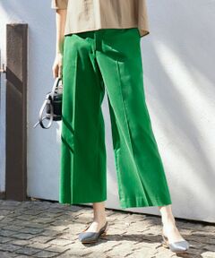 S size ONWARD(小さいサイズ) / エスサイズオンワード その他パンツ | 【UVカット・接触冷感・洗える】コットンサテンクロップド丈ワイドストレート パンツ