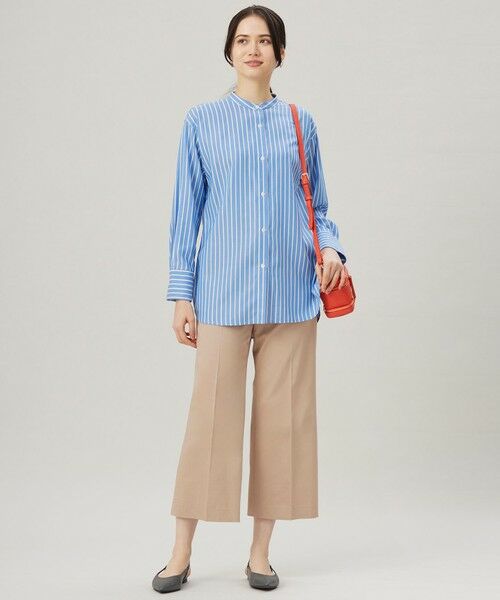 S size ONWARD(小さいサイズ) / エスサイズオンワード その他パンツ | 【UVカット・接触冷感・洗える】コットンサテンクロップド丈ワイドストレート パンツ | 詳細4