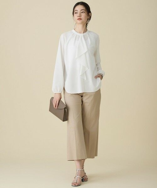 S size ONWARD(小さいサイズ) / エスサイズオンワード その他パンツ | 【カタログ掲載・定番人気・新色追加】コットンサテンクロップド丈ワイドストレート パンツ | 詳細7