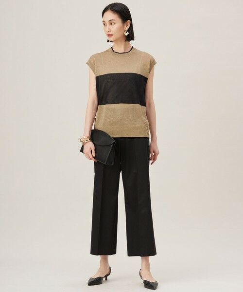 S size ONWARD(小さいサイズ) / エスサイズオンワード その他パンツ | 【UVカット・接触冷感・洗える】コットンサテンクロップド丈ワイドストレート パンツ | 詳細14