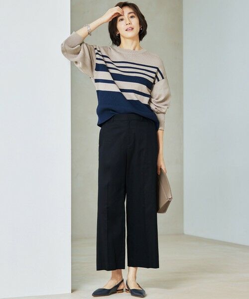 S size ONWARD(小さいサイズ) / エスサイズオンワード その他パンツ | 【UVカット・接触冷感・洗える】コットンサテンクロップド丈ワイドストレート パンツ | 詳細25