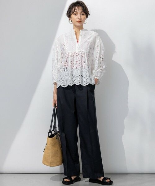 S size ONWARD(小さいサイズ) / エスサイズオンワード その他パンツ | 【セットアップ対応/洗える】スラブツイードストレッチ ワイド パンツ | 詳細16