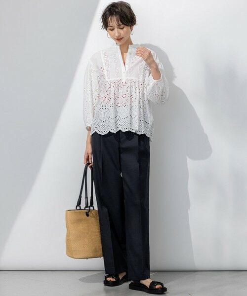 S size ONWARD(小さいサイズ) / エスサイズオンワード その他パンツ | 【セットアップ対応/洗える】スラブツイードストレッチ ワイド パンツ | 詳細17