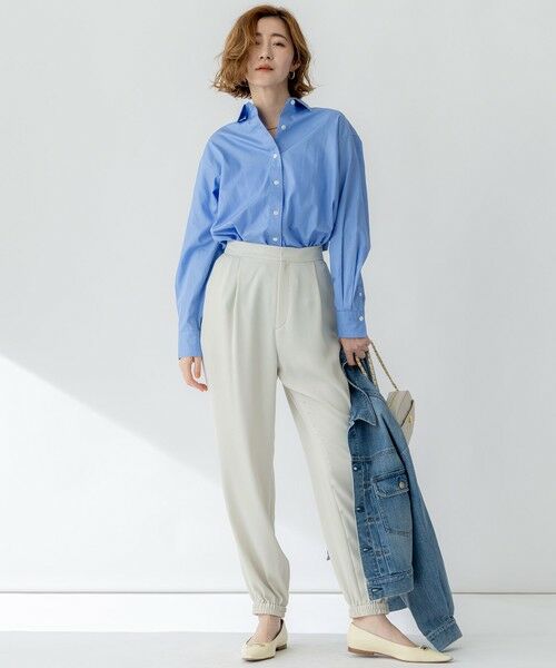 S size ONWARD(小さいサイズ) / エスサイズオンワード その他パンツ | 【防シワ性/吸水速乾】ジョーゼットサテン ジョグパンツ | 詳細5