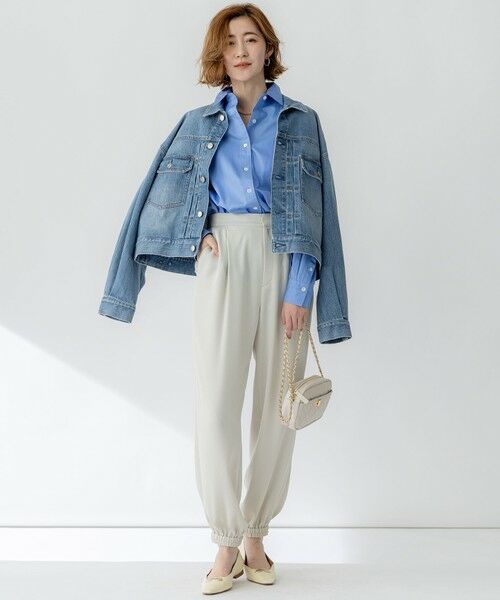 S size ONWARD(小さいサイズ) / エスサイズオンワード その他パンツ | 【防シワ性/吸水速乾】ジョーゼットサテン ジョグパンツ | 詳細6