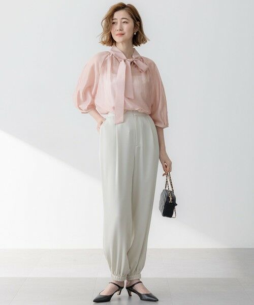 S size ONWARD(小さいサイズ) / エスサイズオンワード その他パンツ | 【防シワ性/吸水速乾】ジョーゼットサテン ジョグパンツ | 詳細7