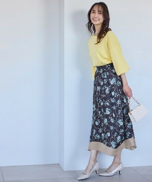 S size ONWARD(小さいサイズ) / エスサイズオンワード ミニ・ひざ丈スカート | 【洗える】スカーフデザインプリント スカート | 詳細6