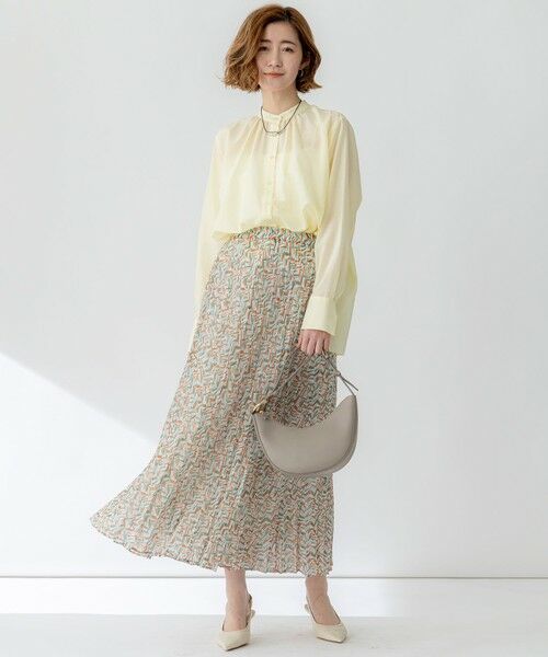S size ONWARD(小さいサイズ) / エスサイズオンワード ロング・マキシ丈スカート | 【洗える】シアーヘリンボーンプリント プリーツ スカート | 詳細4