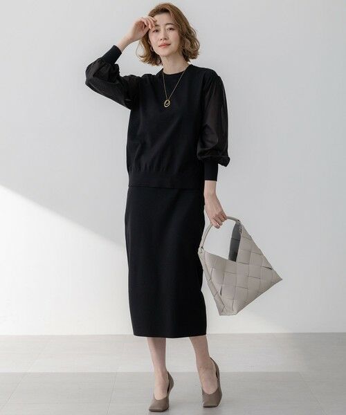 S size ONWARD(小さいサイズ) / エスサイズオンワード ミニ・ひざ丈スカート | 【洗える】コンフォートストレッチ ニット タイト スカート | 詳細3