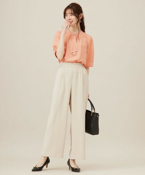 S size ONWARD(小さいサイズ) / エスサイズオンワード シャツ・ブラウス | 【洗える】バイカラーラッフルボウ ブラウス | 詳細10