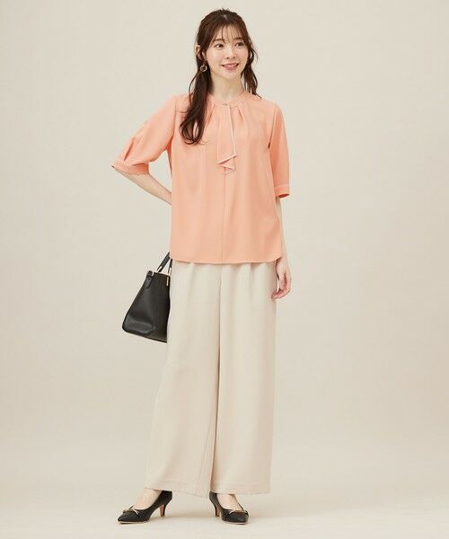 S size ONWARD(小さいサイズ) / エスサイズオンワード シャツ・ブラウス | 【洗える】バイカラーラッフルボウ ブラウス | 詳細11