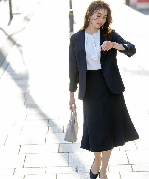 S size ONWARD(小さいサイズ) / エスサイズオンワード シャツ・ブラウス | 【洗える】バイカラーラッフルボウ ブラウス | 詳細19