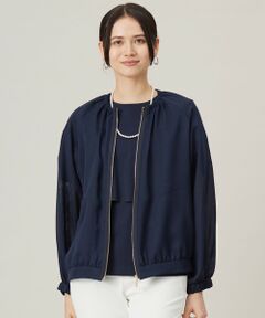セール】 【洗える】カシミヤブレンド ジップアップ ニット