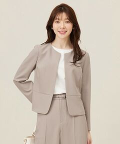 S size ONWARD(小さいサイズ) / エスサイズオンワード ノーカラージャケット | 【UVカット・接触冷感・吸水速乾】スマートビューティストレッチ ペプラムショート ジャケット