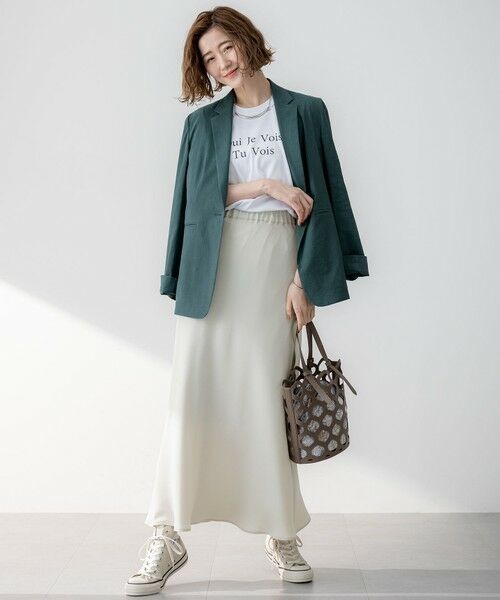 S size ONWARD(小さいサイズ) / エスサイズオンワード テーラードジャケット | 【洗える】リネンレーヨンストレッチ テーラード ジャケット | 詳細14