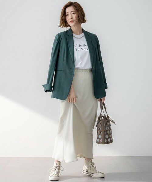 S size ONWARD(小さいサイズ) / エスサイズオンワード テーラードジャケット | 【洗える】リネンレーヨンストレッチ テーラード ジャケット | 詳細15